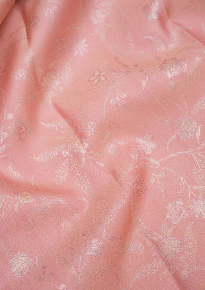 Peach Zariwork Pure Silk Saree-koskii