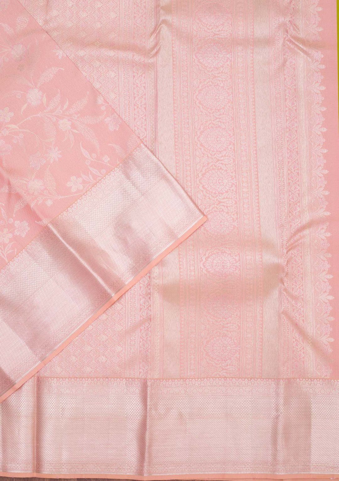 Peach Zariwork Pure Silk Saree-koskii