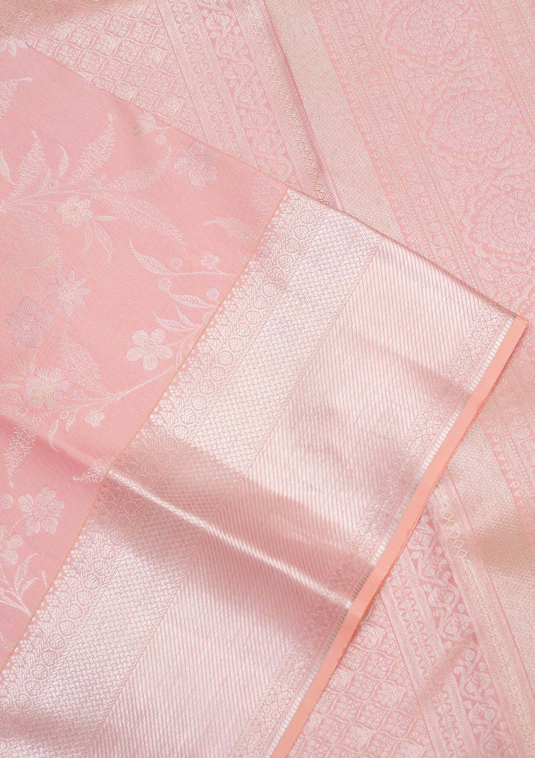 Peach Zariwork Pure Silk Saree-koskii