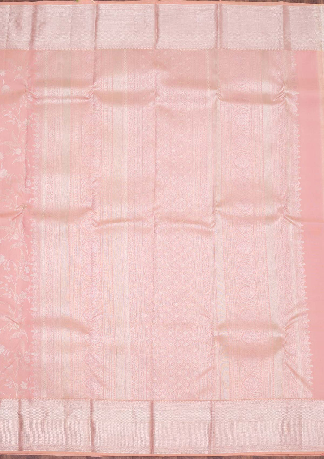 Peach Zariwork Pure Silk Saree-koskii