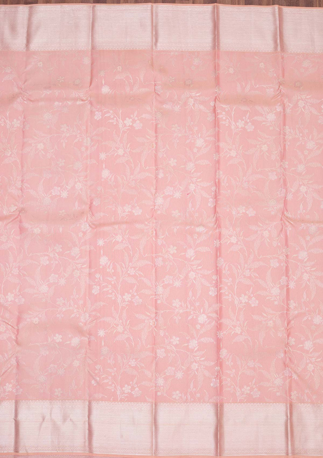 Peach Zariwork Pure Silk Saree-koskii