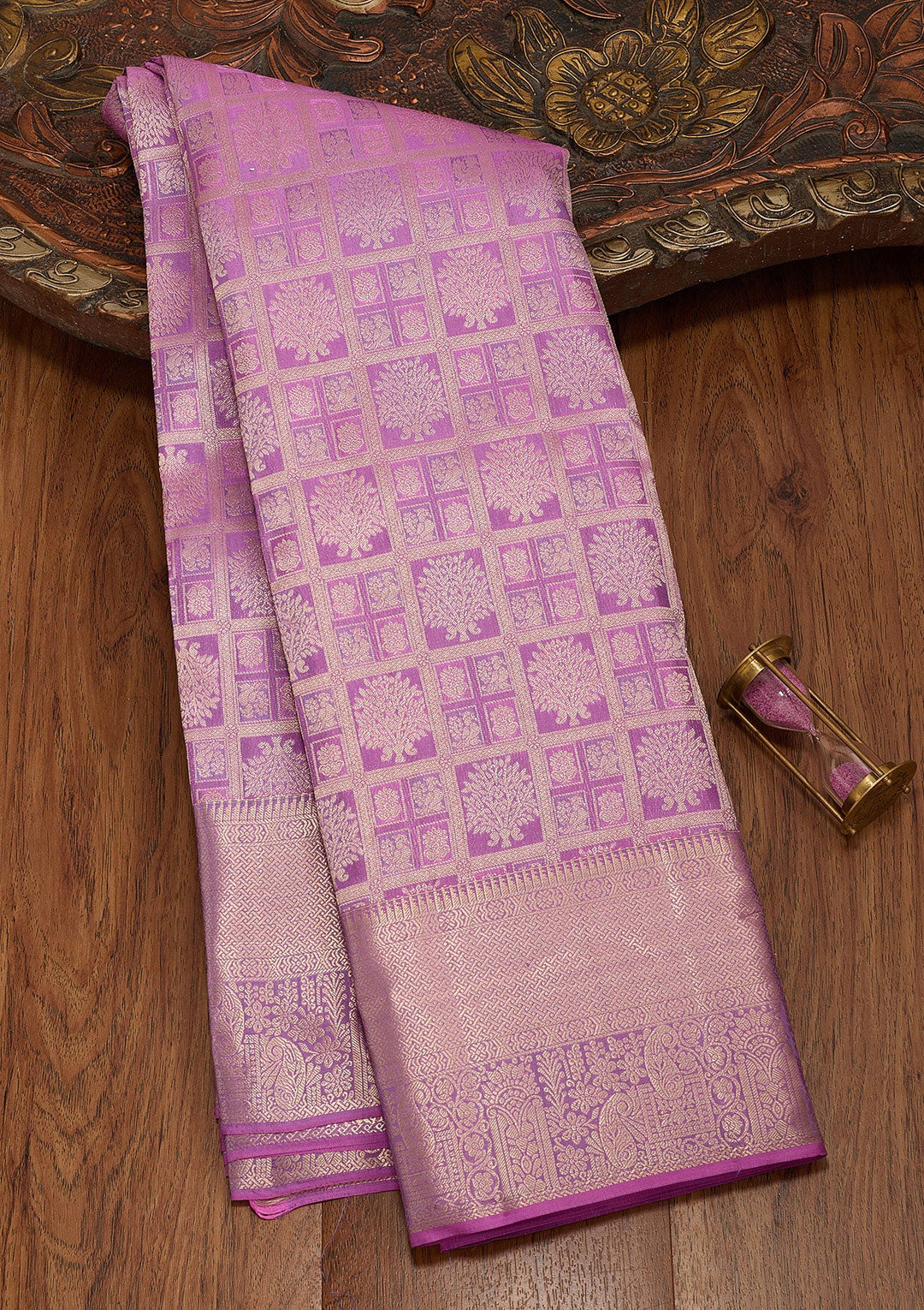 Lavender Zariwork Silk Saree-koskii