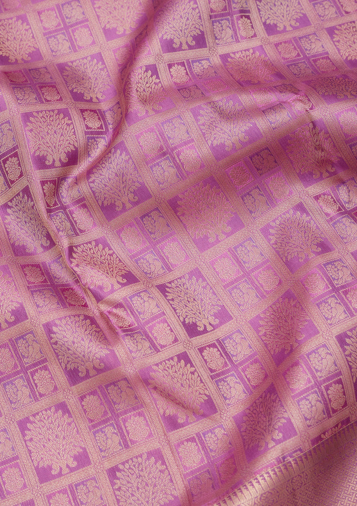 Lavender Zariwork Silk Saree-koskii
