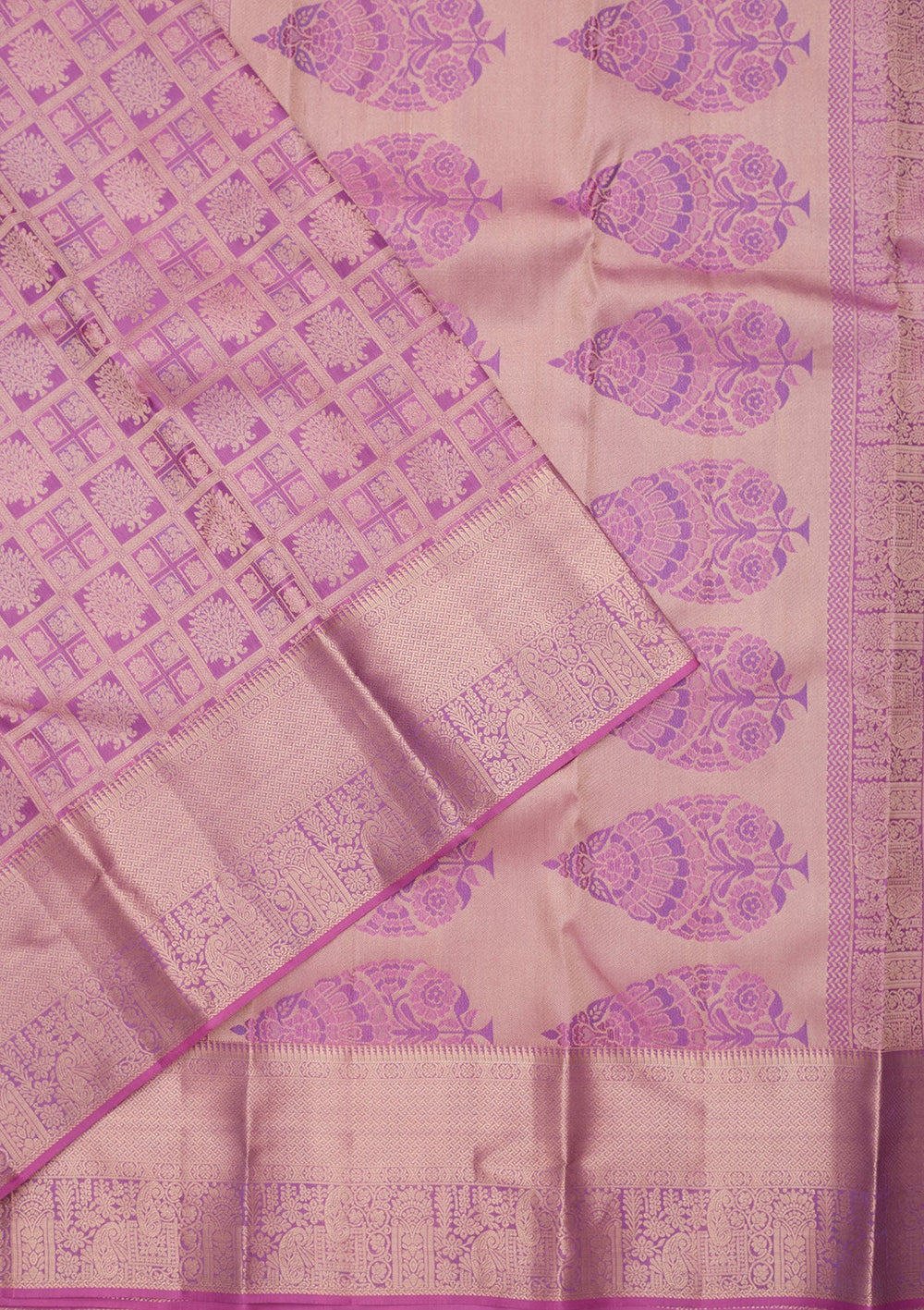 Lavender Zariwork Silk Saree-koskii