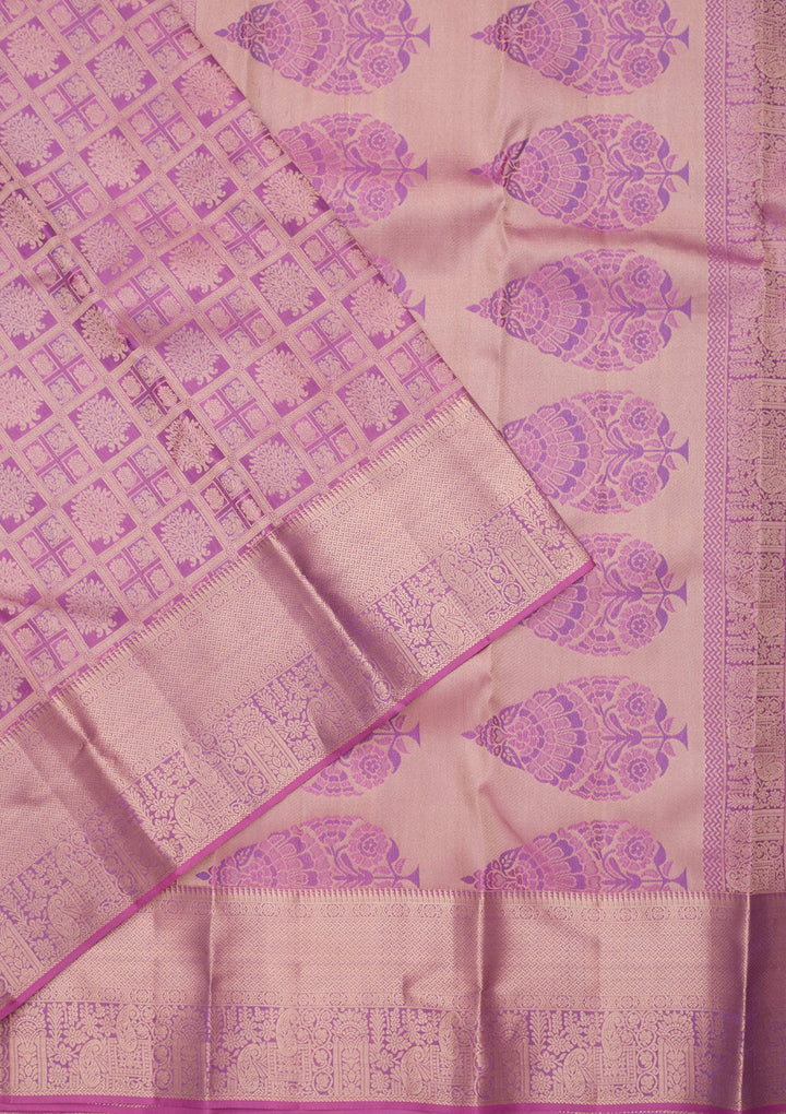 Lavender Zariwork Silk Saree-koskii