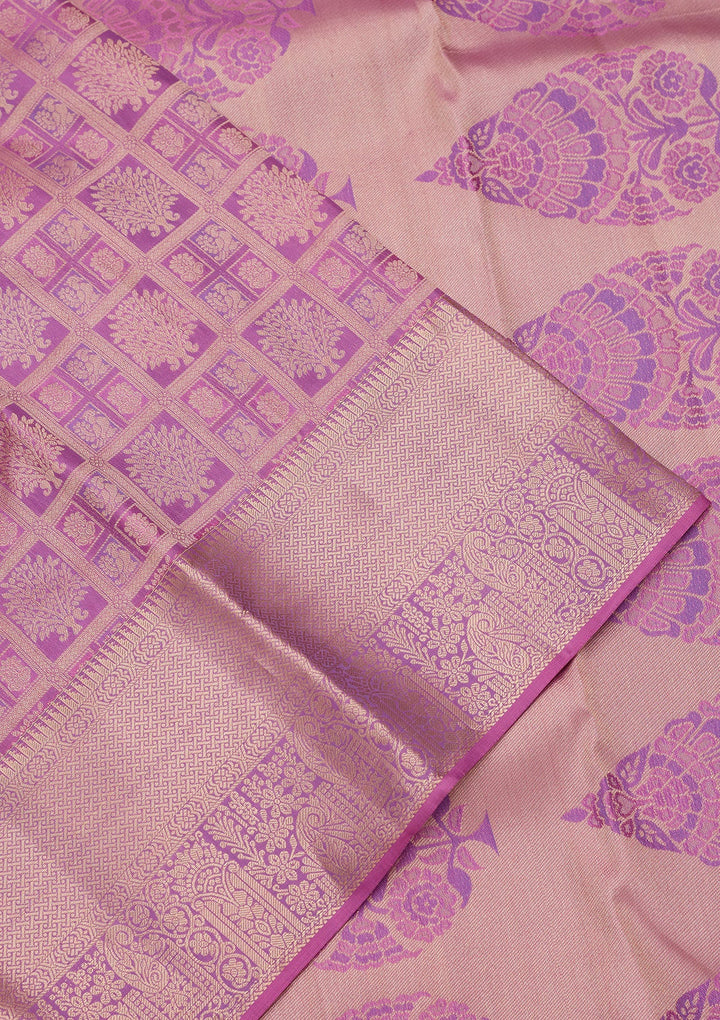 Lavender Zariwork Silk Saree-koskii