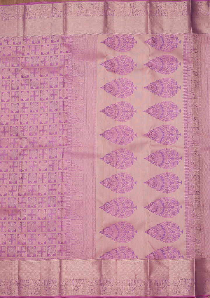 Lavender Zariwork Silk Saree-koskii