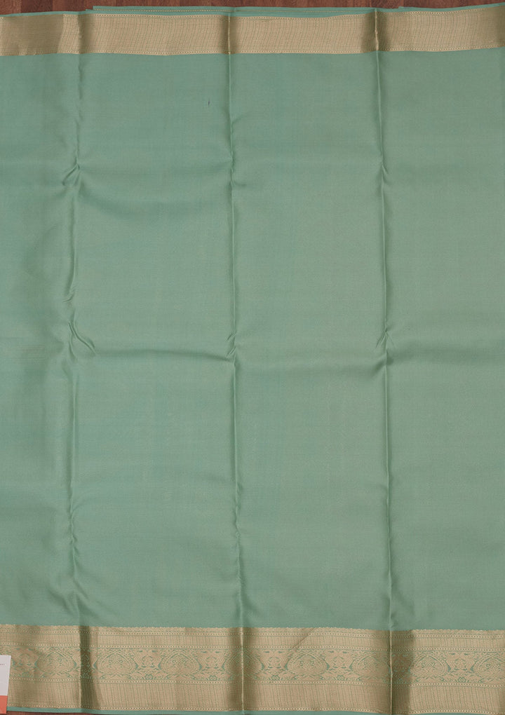 Sea Green Zariwork Pure Silk Saree-koskii