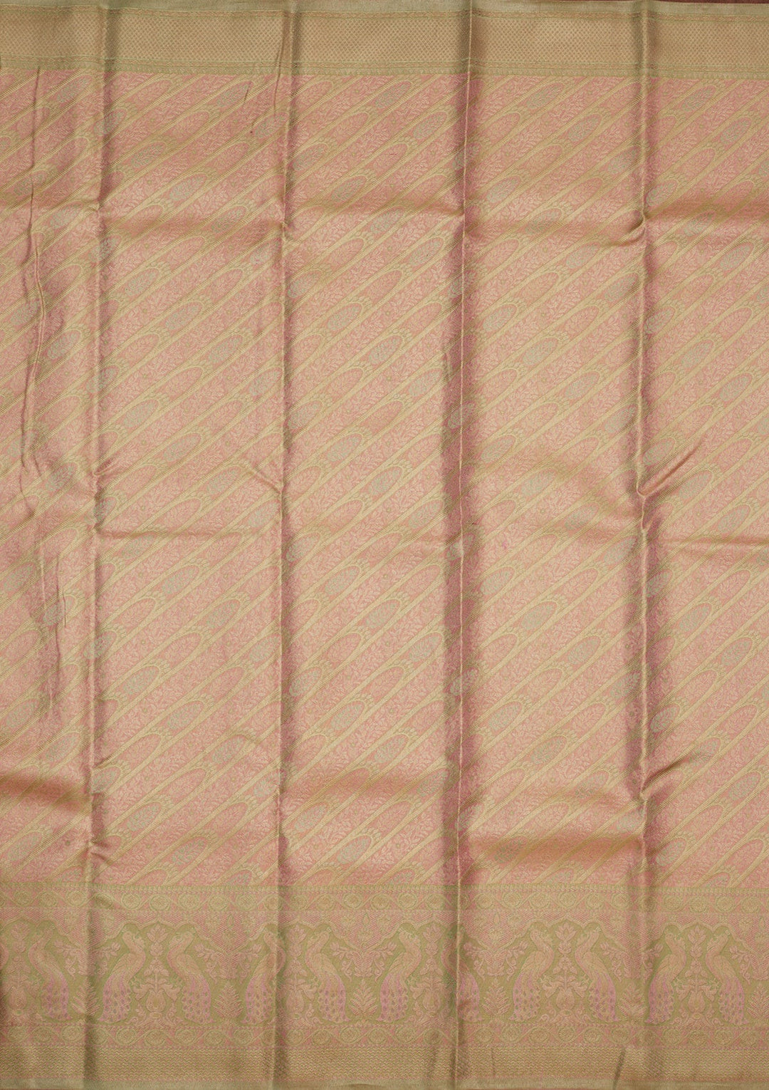 Peach Zariwork Pure Silk Saree-Koskii