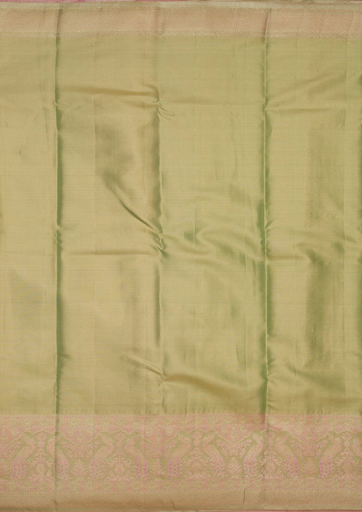 Peach Zariwork Pure Silk Saree-Koskii