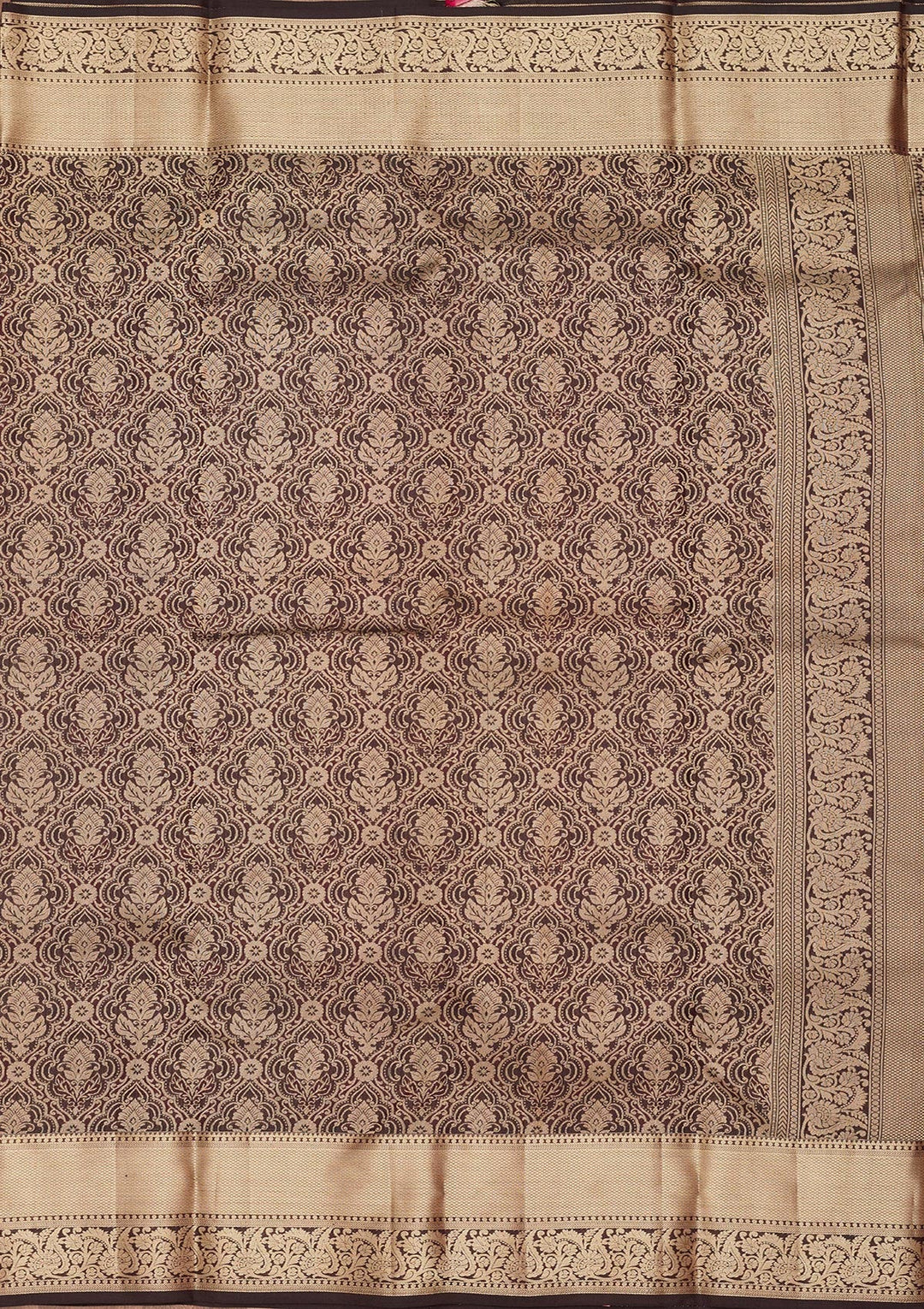 Brown Zariwork Silk Saree-koskii