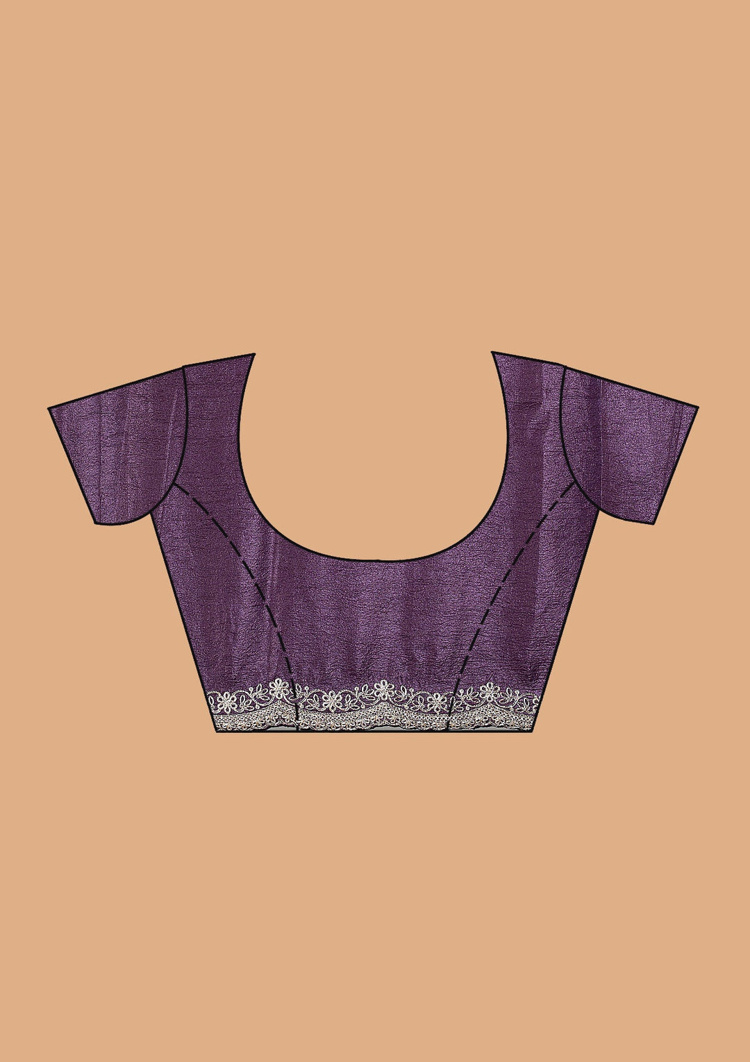 Purple Zariwork (Gold) Tissue Saree-Koskii