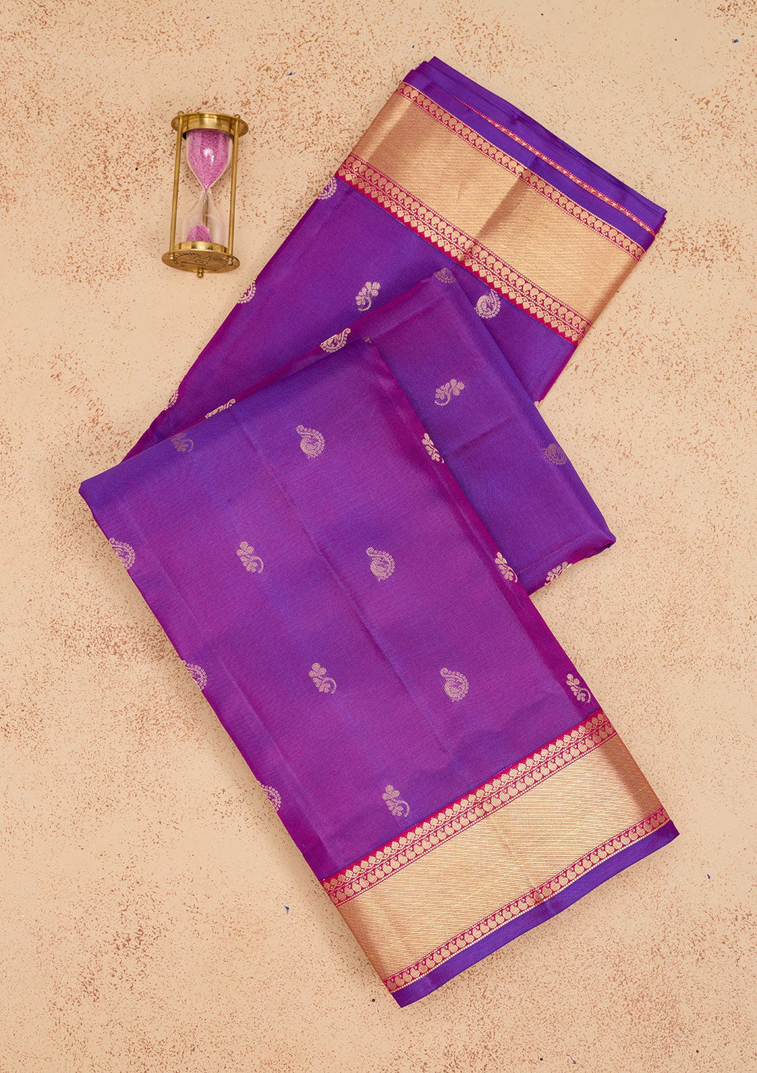 Purple Zariwork Pure Silk Saree-Koskii