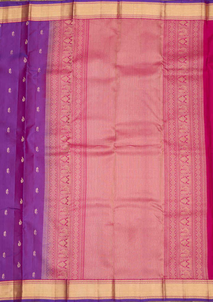 Purple Zariwork Pure Silk Saree-Koskii