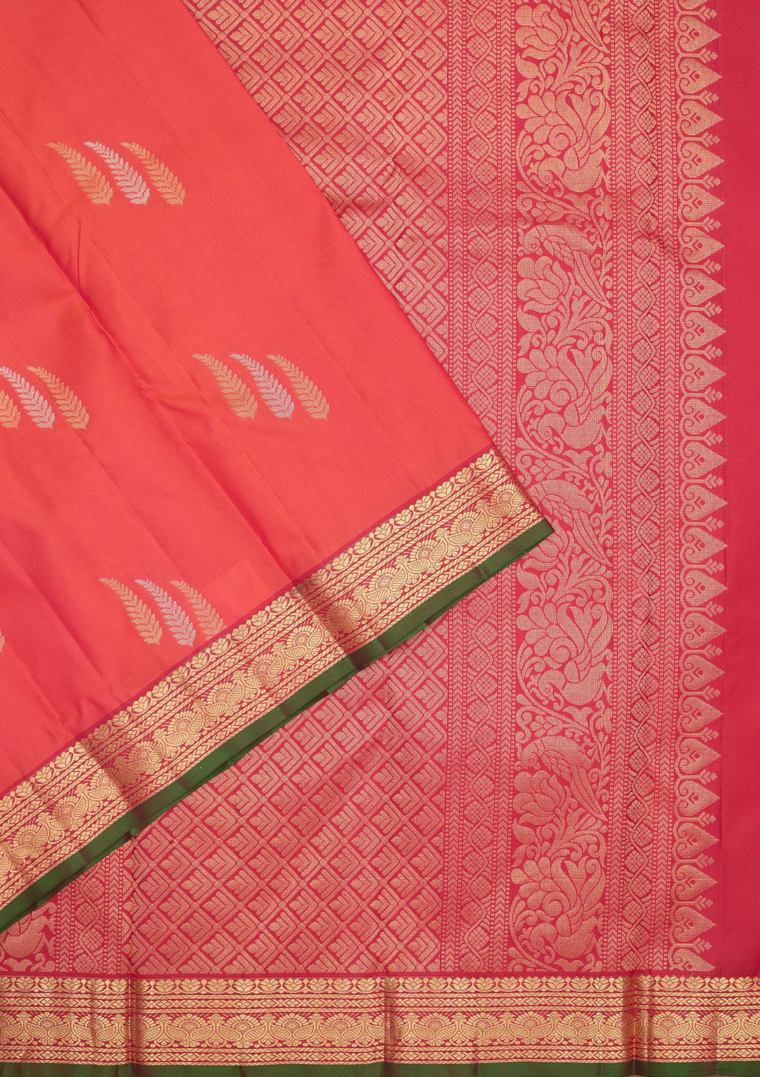 Red Zariwork Pure Silk Saree-Koskii