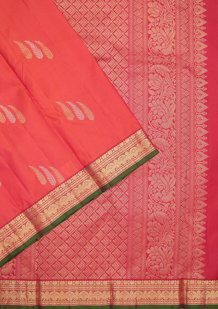 Red Zariwork Pure Silk Saree-Koskii