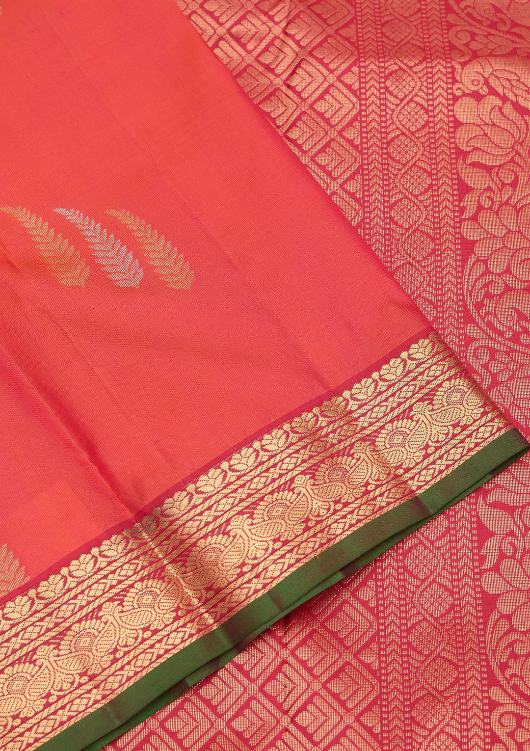 Red Zariwork Pure Silk Saree-Koskii