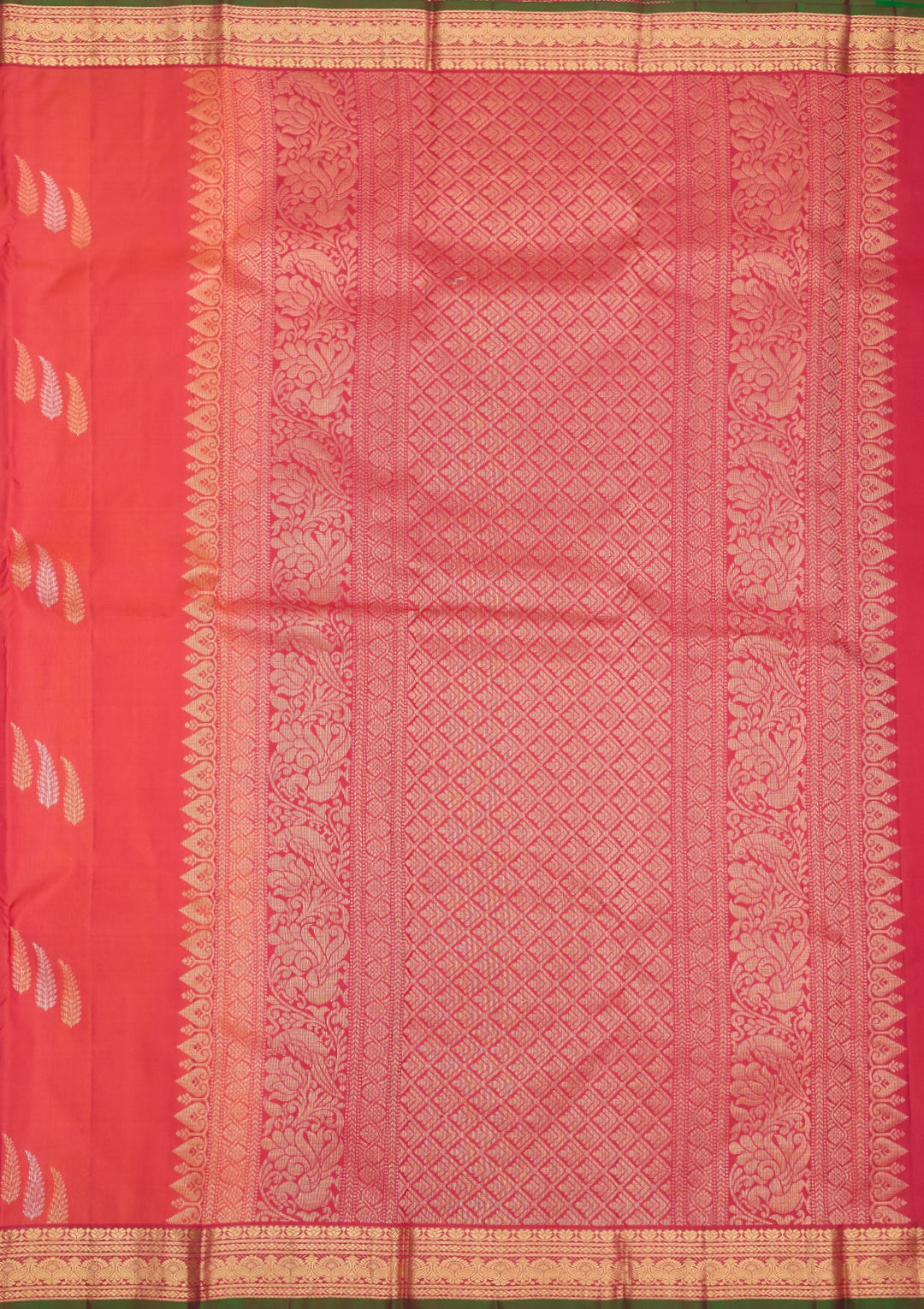 Red Zariwork Pure Silk Saree-Koskii
