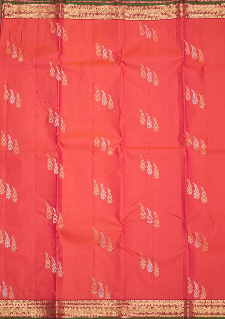 Red Zariwork Pure Silk Saree-Koskii