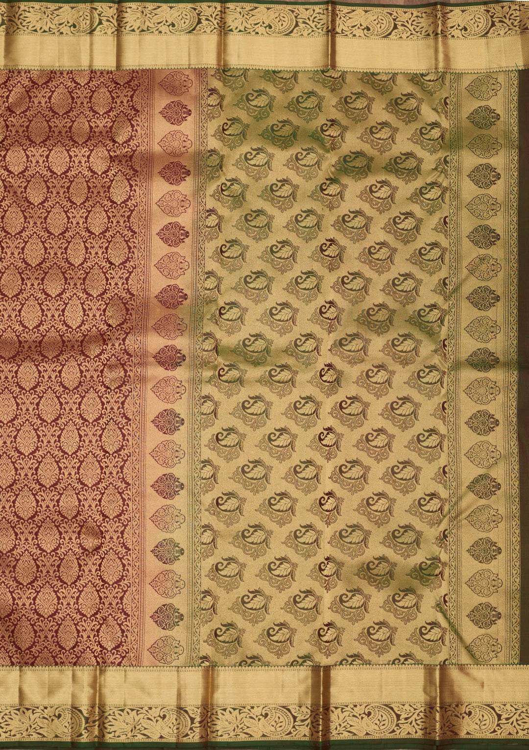 Maroon Zariwork Pure Silk Saree-Koskii