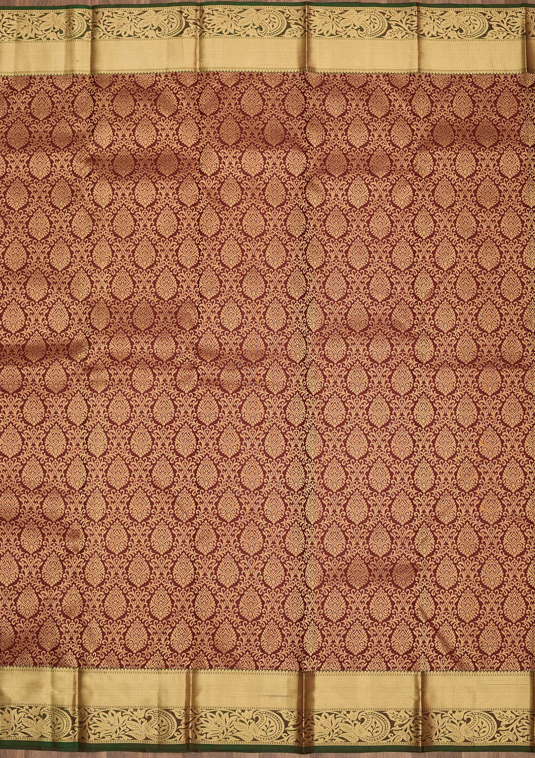Maroon Zariwork Pure Silk Saree-Koskii