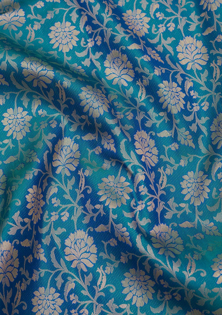 Royal Blue Zariwork Pure Silk Saree-koskii