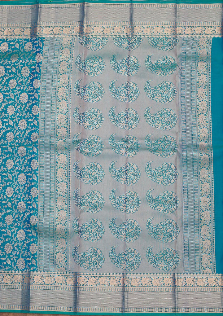 Royal Blue Zariwork Pure Silk Saree-koskii