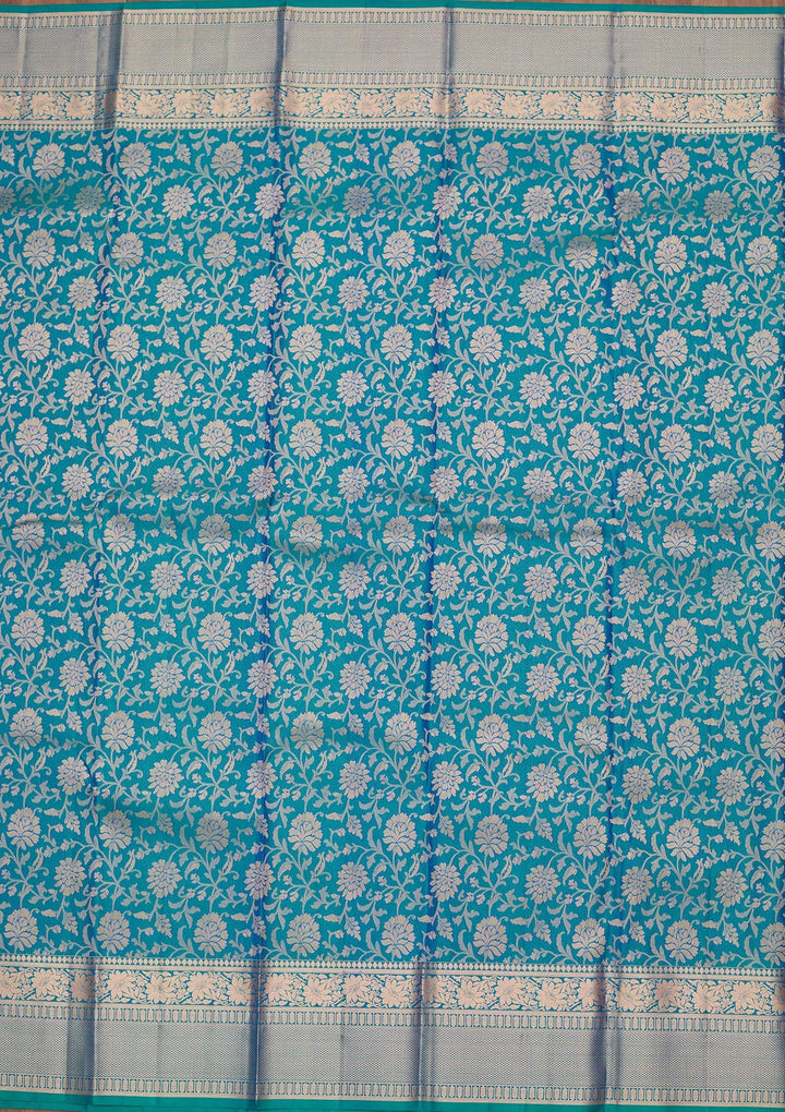 Royal Blue Zariwork Pure Silk Saree-koskii