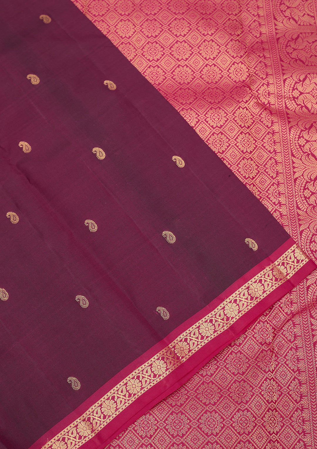 Purple Zariwork Pure Silk Saree-Koskii