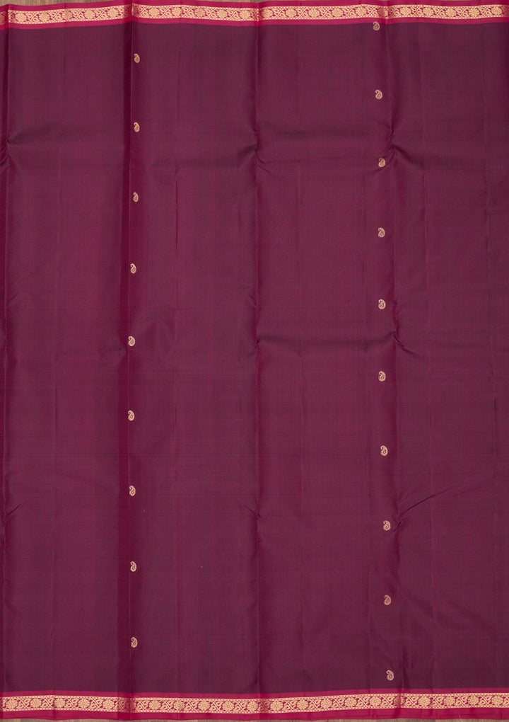 Purple Zariwork Pure Silk Saree-Koskii