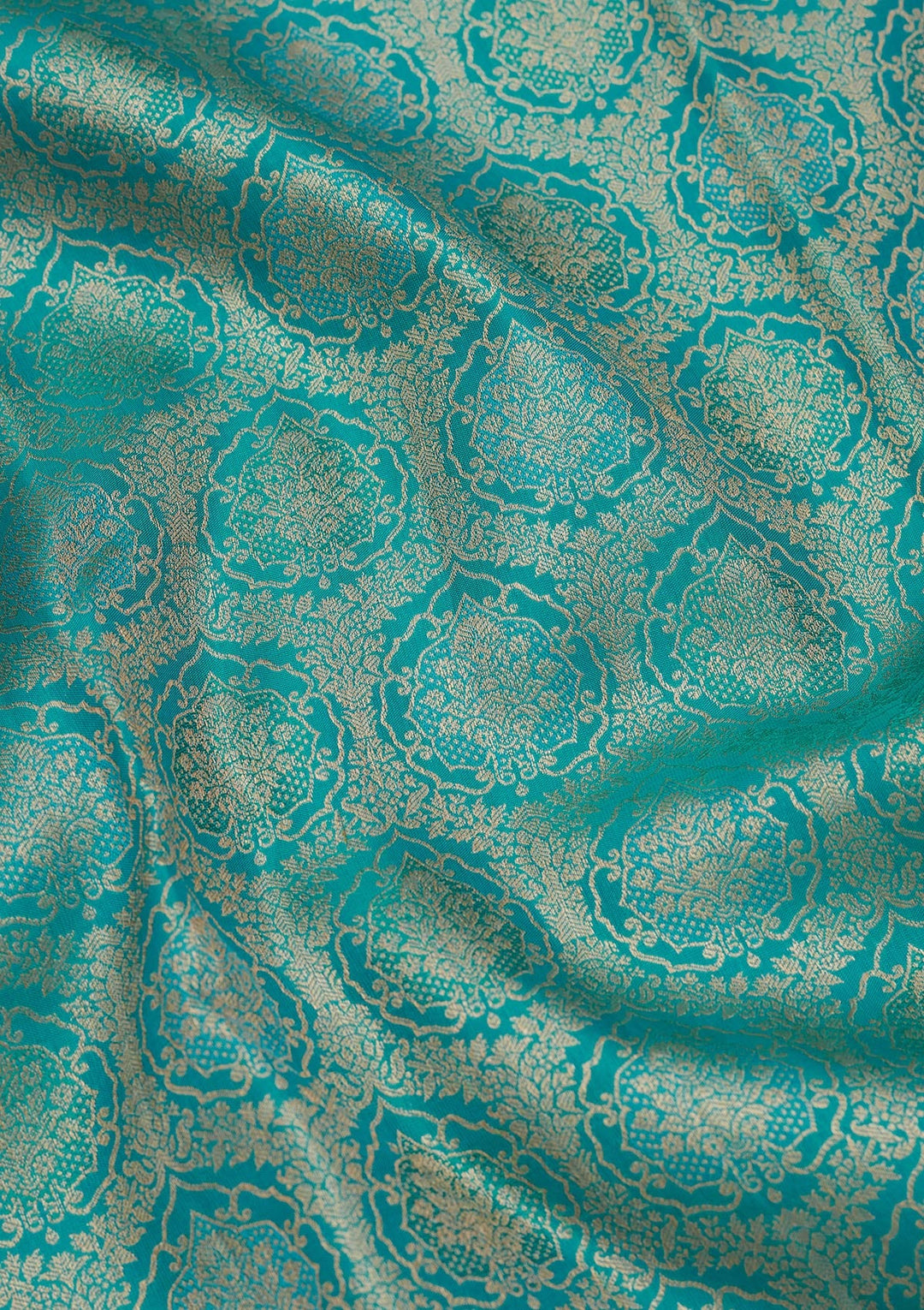 Turquoise Blue Zariwork Pure Silk Saree-koskii
