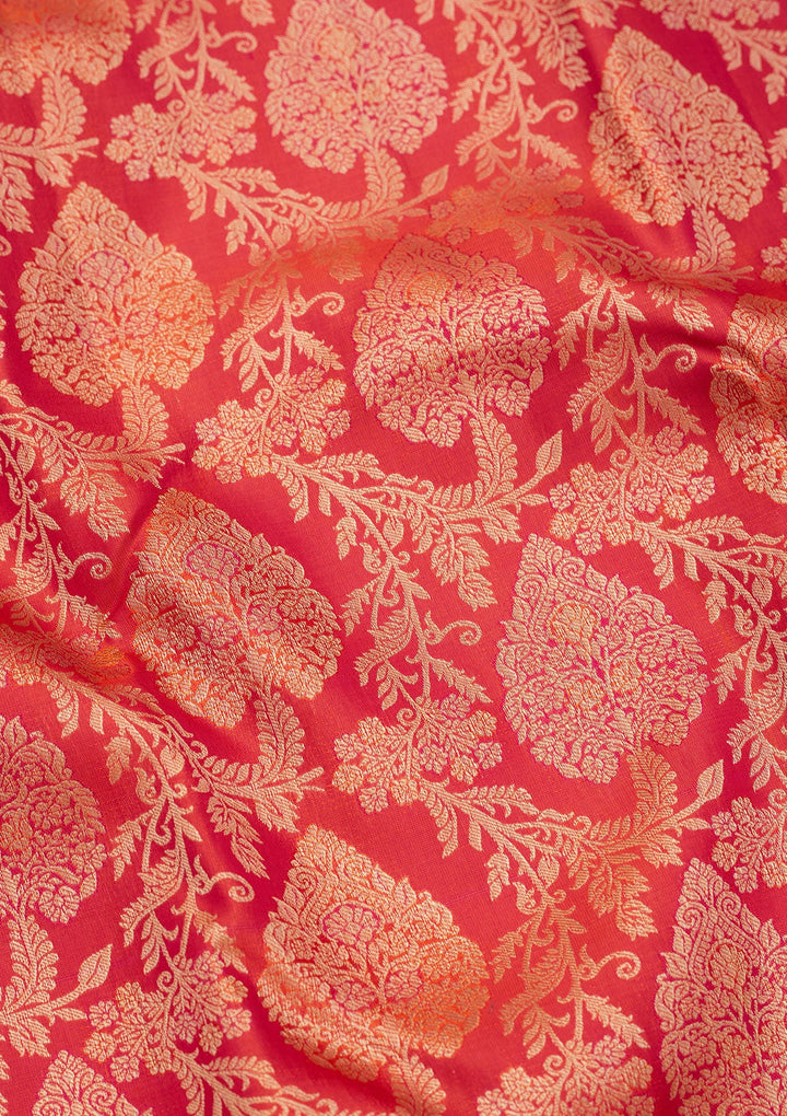 Orange Zariwork Pure Silk Saree-koskii