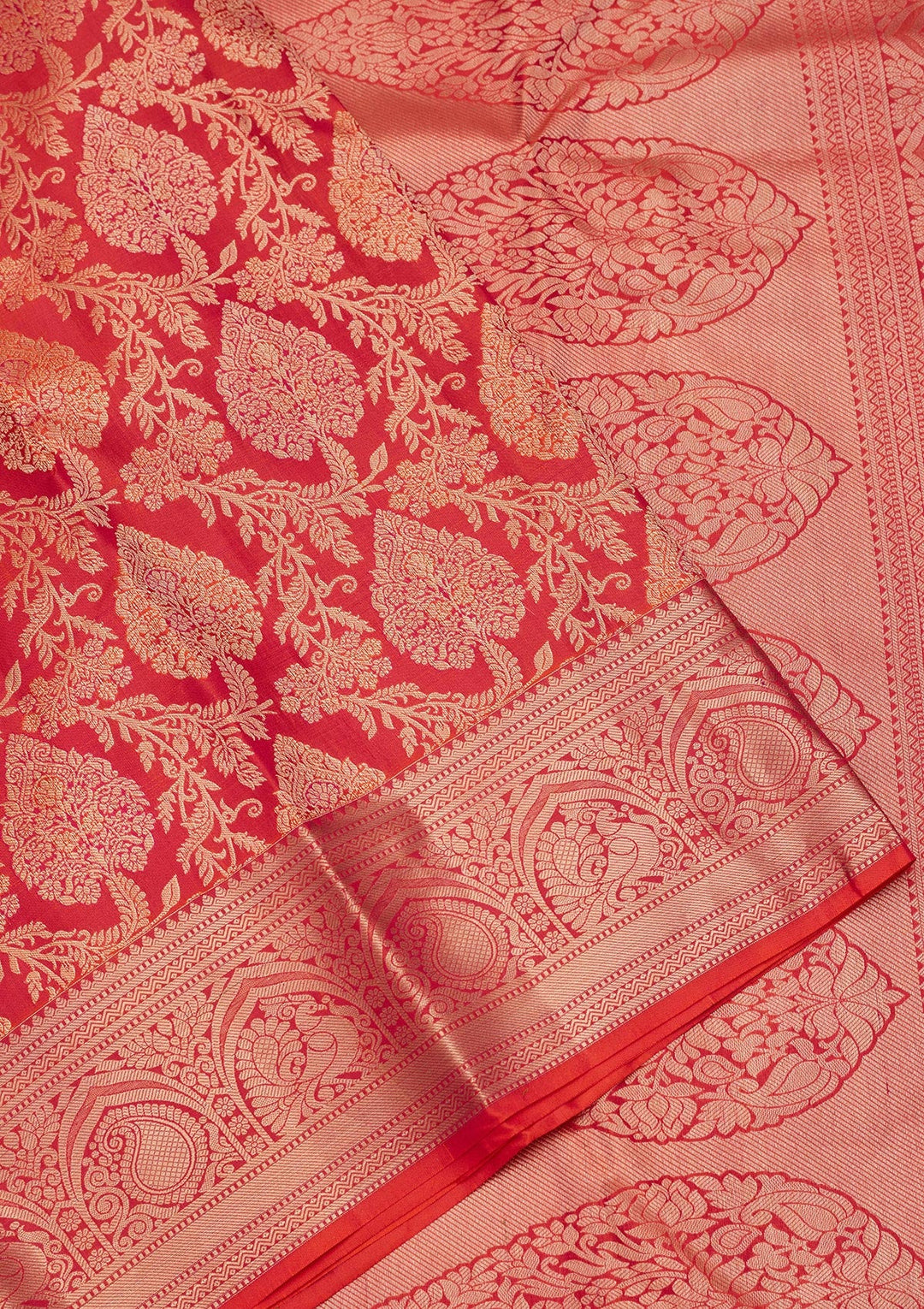 Orange Zariwork Pure Silk Saree-koskii