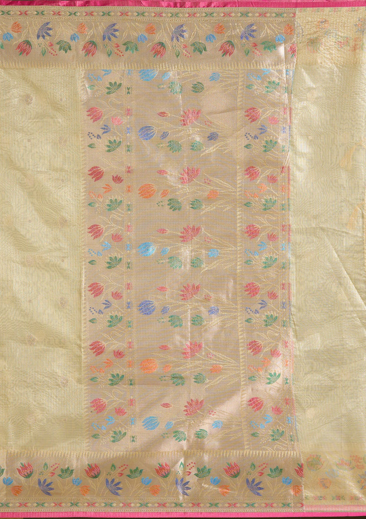 Yellow Zariwork (Gold) Banarasi Silk Saree-koskii