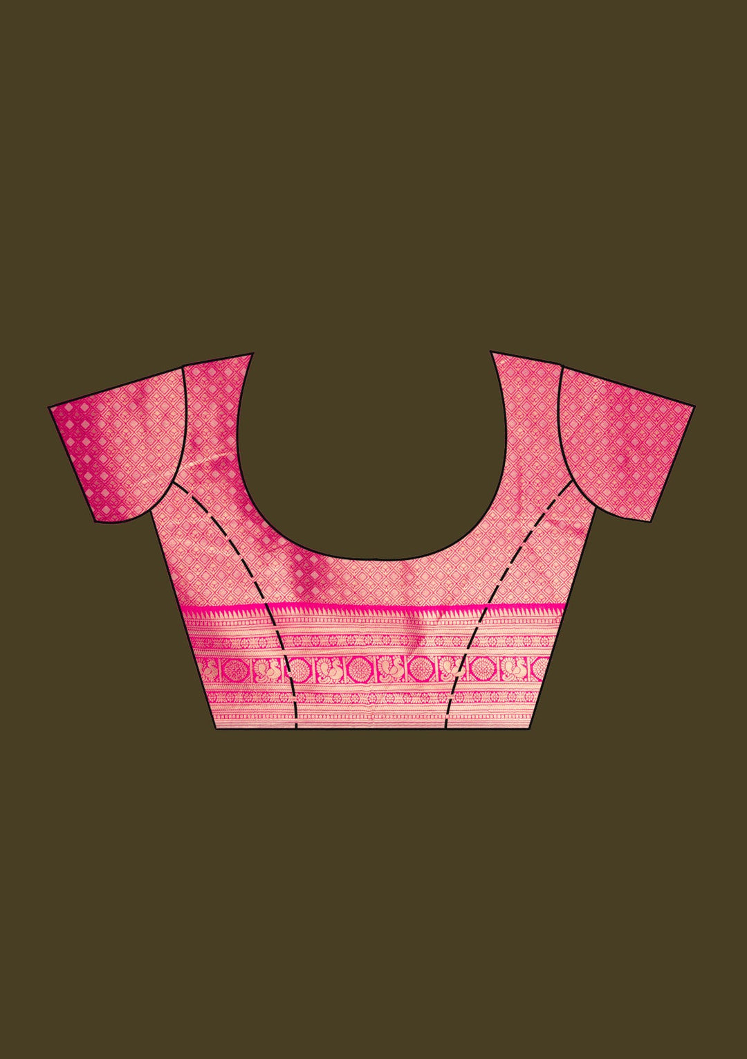 Magenta Pink Zariwork (Gold) Silk Silk_Saree-koskii