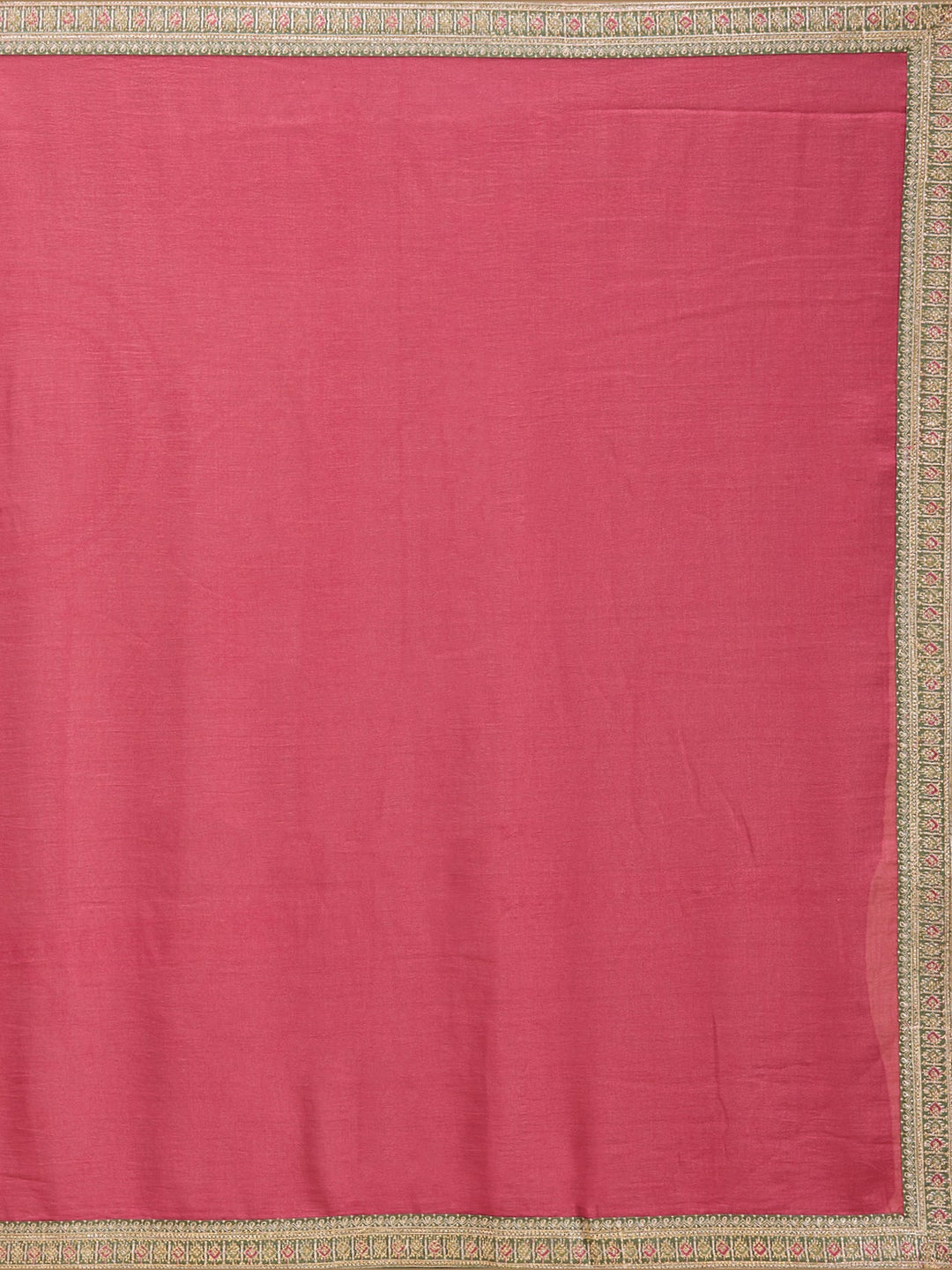 Onion Pink Zariwork (Gold) Soft Raw Silk Saree-Koskii