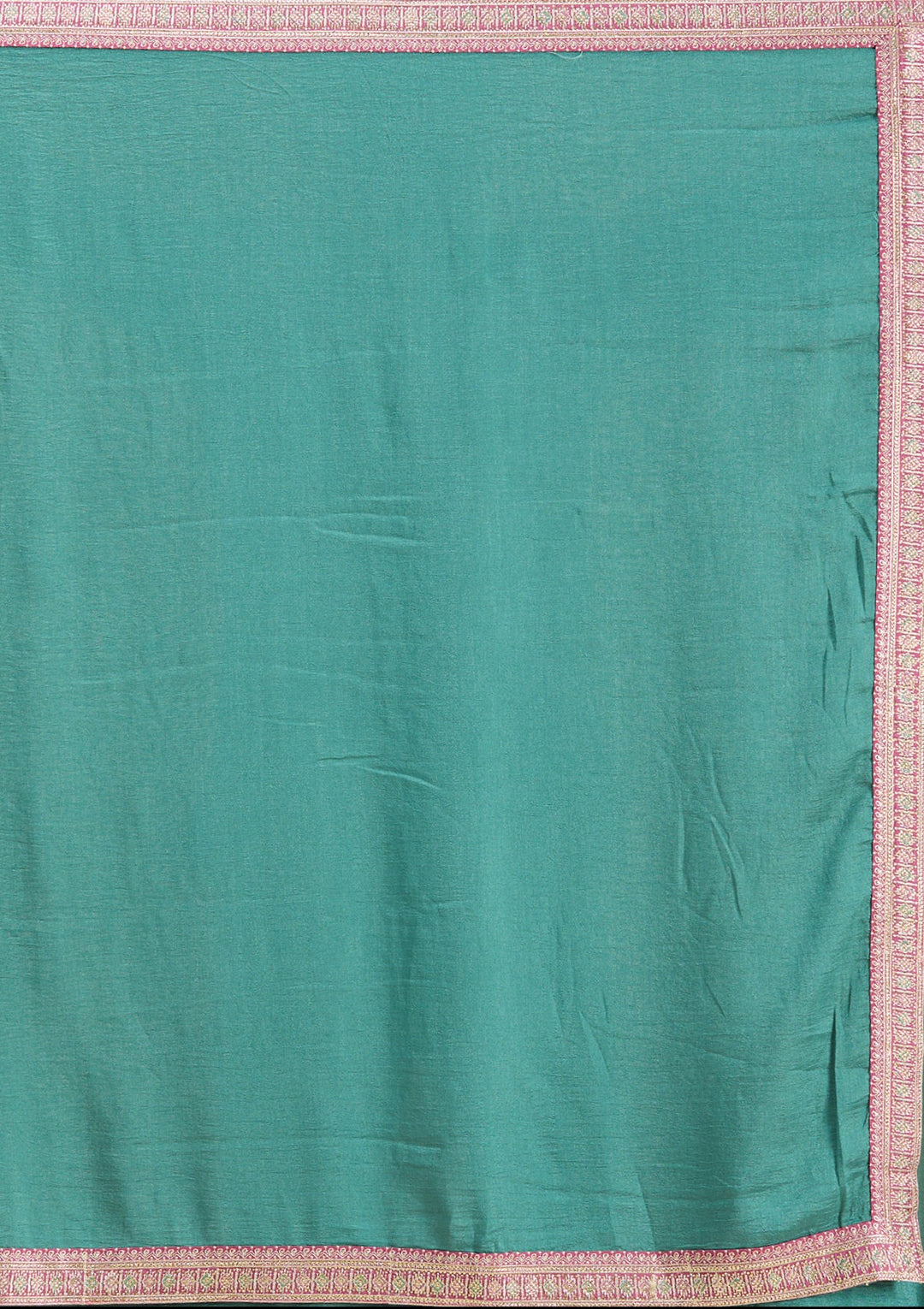 Sea Green Zariwork (Gold) Soft Raw Silk Saree-Koskii