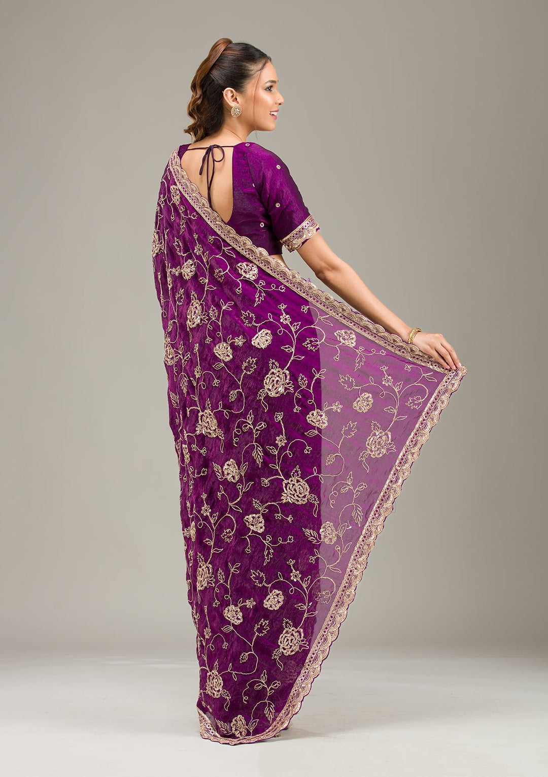 Black Threadwork Linen Unstitched Salwar Suit-koskii