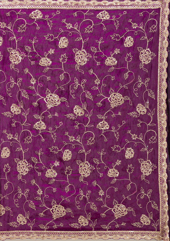 Onion Pink Zariwork Cotton Unstitched Salwar Suit-koskii