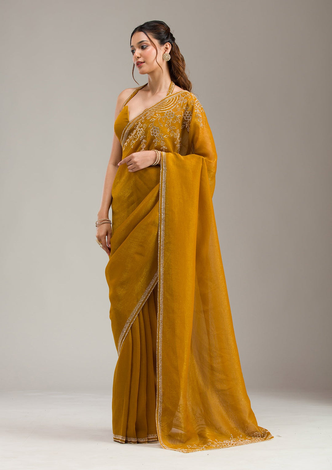 Sea Green Zariwork (Gold) Chinon Readymade Salwar Suit-koskii