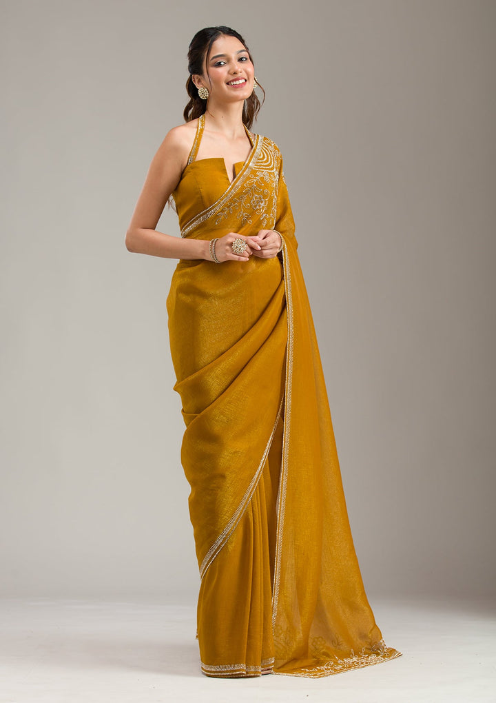 Sea Green Zariwork (Gold) Chinon Readymade Salwar Suit-koskii