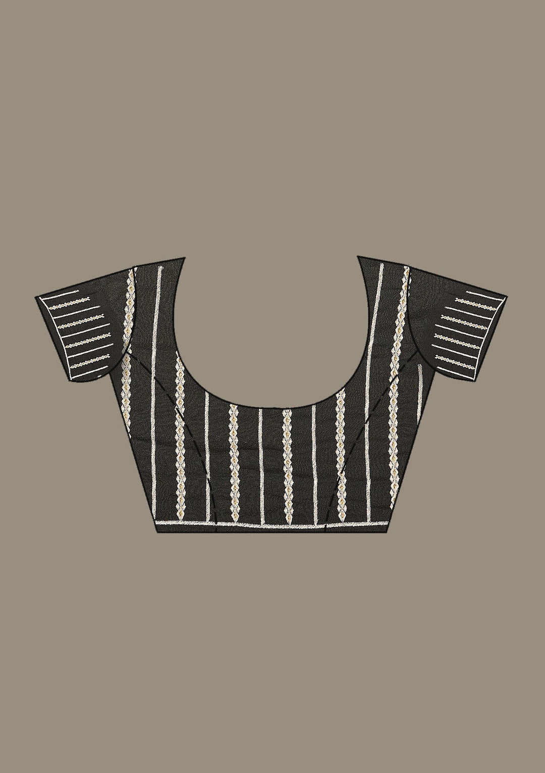 Black Threadwork Georgette Saree-Koskii