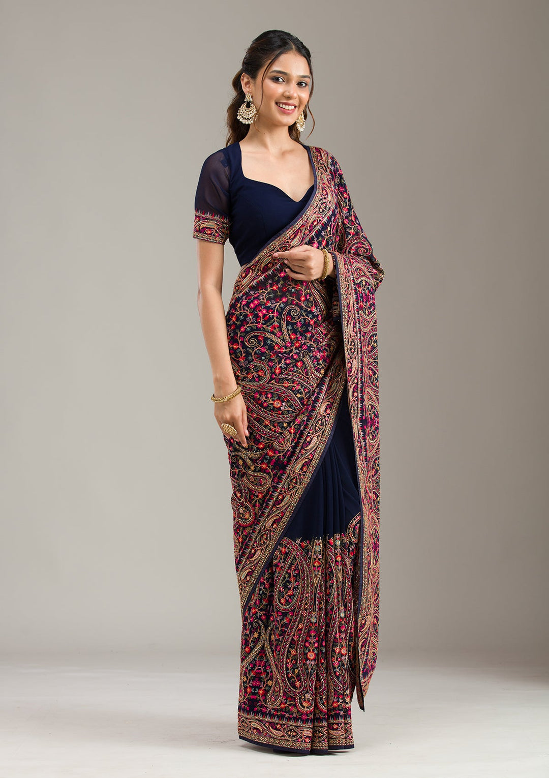 Yellow Zariwork (Gold) Cotton Unstitched Salwar Suit-koskii