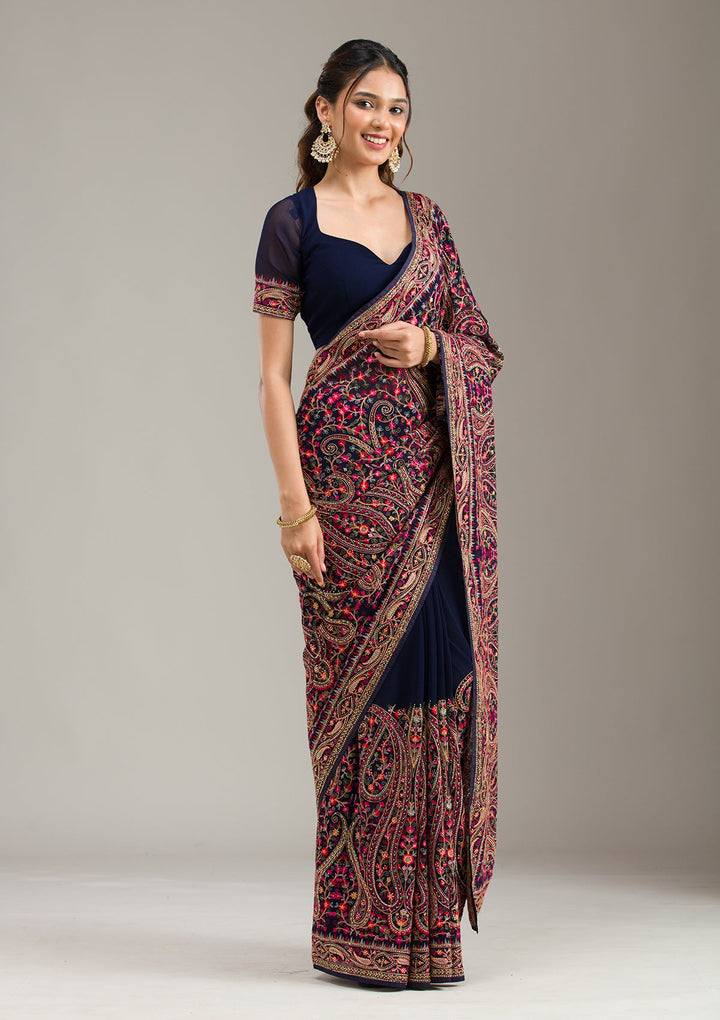 Yellow Zariwork (Gold) Cotton Unstitched Salwar Suit-koskii