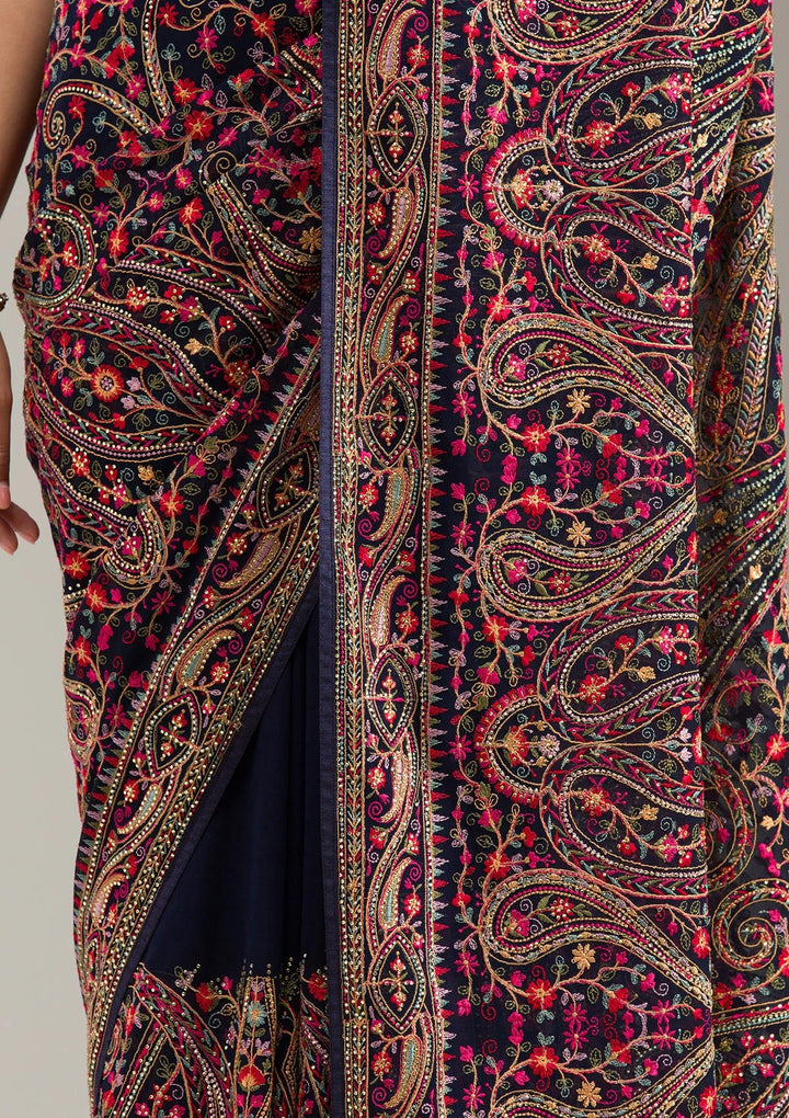 Yellow Zariwork (Gold) Cotton Unstitched Salwar Suit-koskii