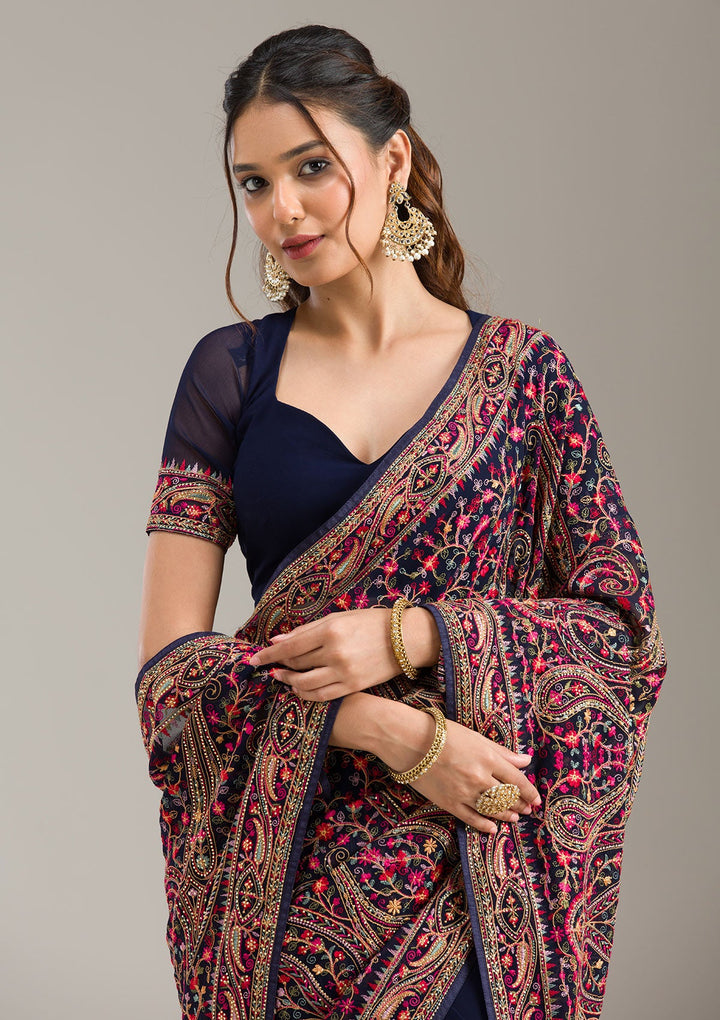 Yellow Zariwork (Gold) Cotton Unstitched Salwar Suit-koskii