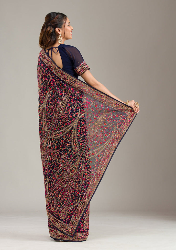 Yellow Zariwork (Gold) Cotton Unstitched Salwar Suit-koskii