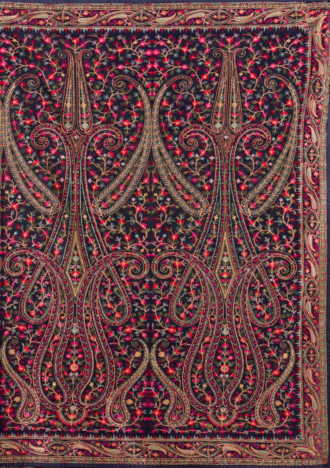 Orange Threadwork Cotton Unstitched Salwar Suit-koskii