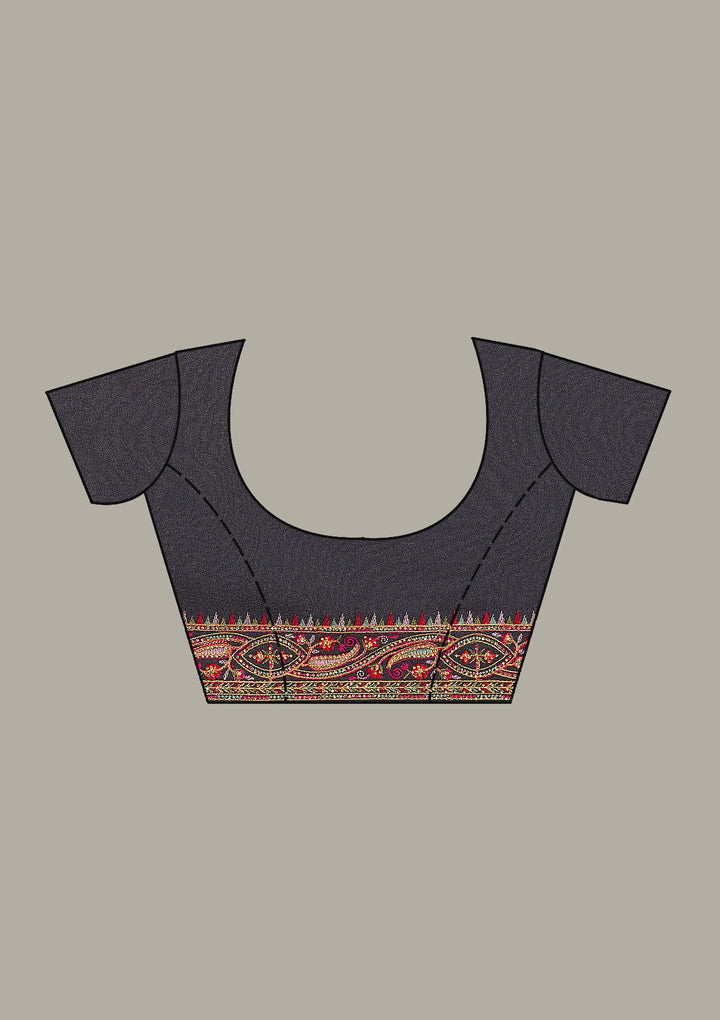 Orange Zariwork (Gold) Cotton Unstitched Salwar Suit-koskii