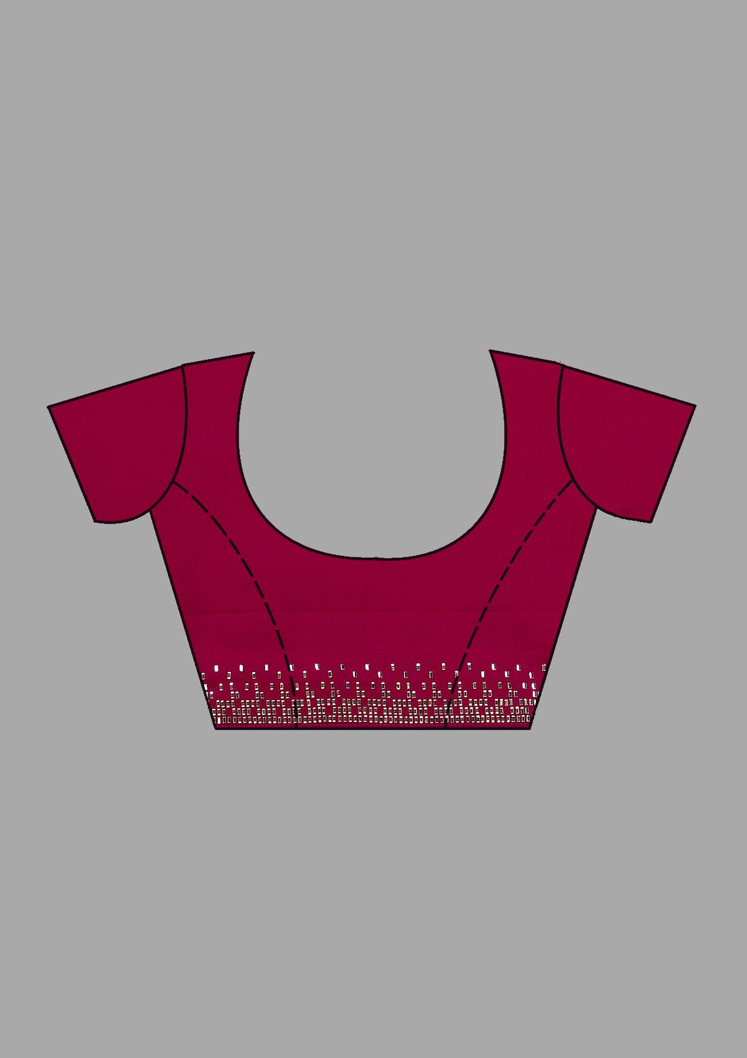 Rani Pink Stonework Chiffon Saree-Koskii